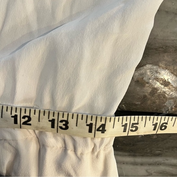 Tucker NYC Ivory Silk V Neck Drawstring Waist Dress Small - Picture 8 of 11